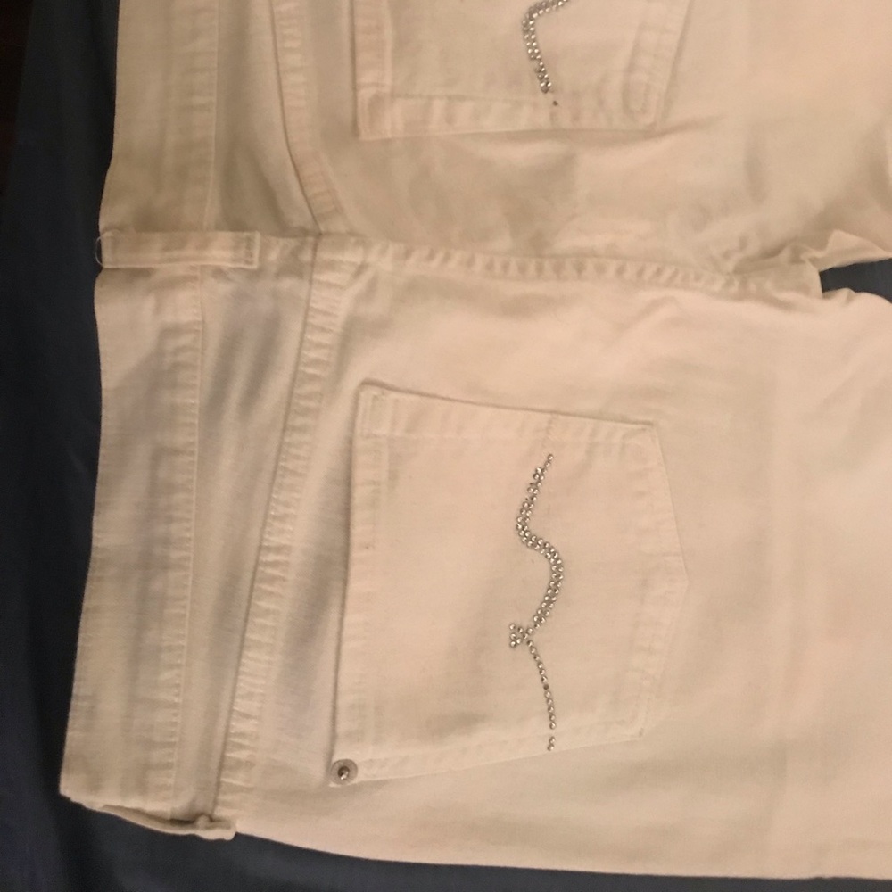 7FAMK vintage embellished white jeans